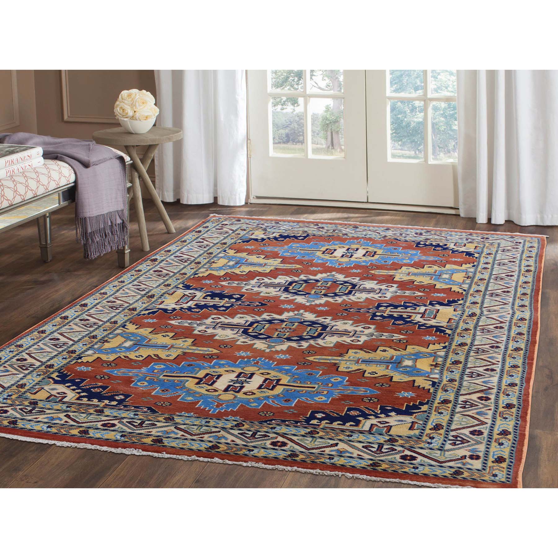 Traditional Wool Hand-Knotted Area Rug 4'2